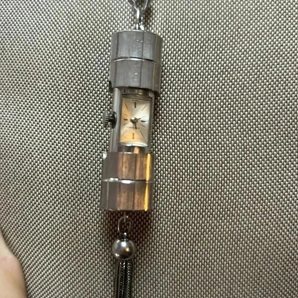 Catorex Buchurer Vintage Manual Wind Slide Watch Pendant Necklace 925 silver - Picture 3 of 6